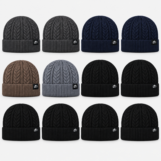 Mountain Patch Cable Knit Beanies — assorted dozen of 12