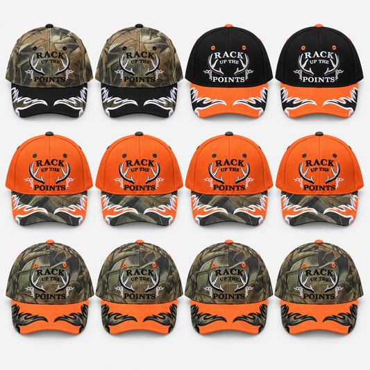 Rack Up the Points caps, 12-cap assortment in four colors