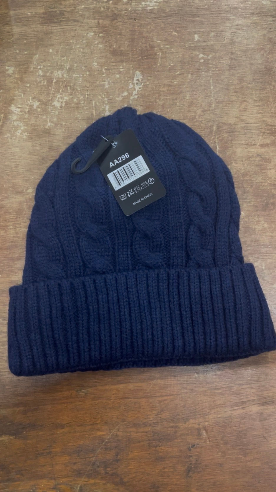 Cable Knit Cuffed Beanie Hats — Assorted Colors (1 Dozen)