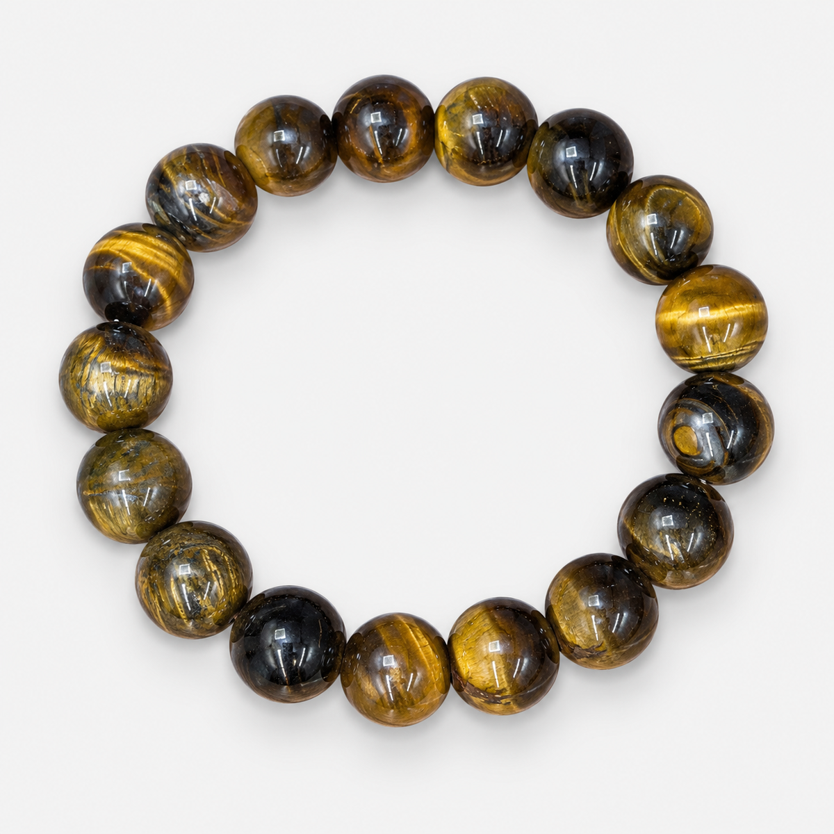 Brown & Gold Round Bead Bracelets — Brown & Gold single bracelet