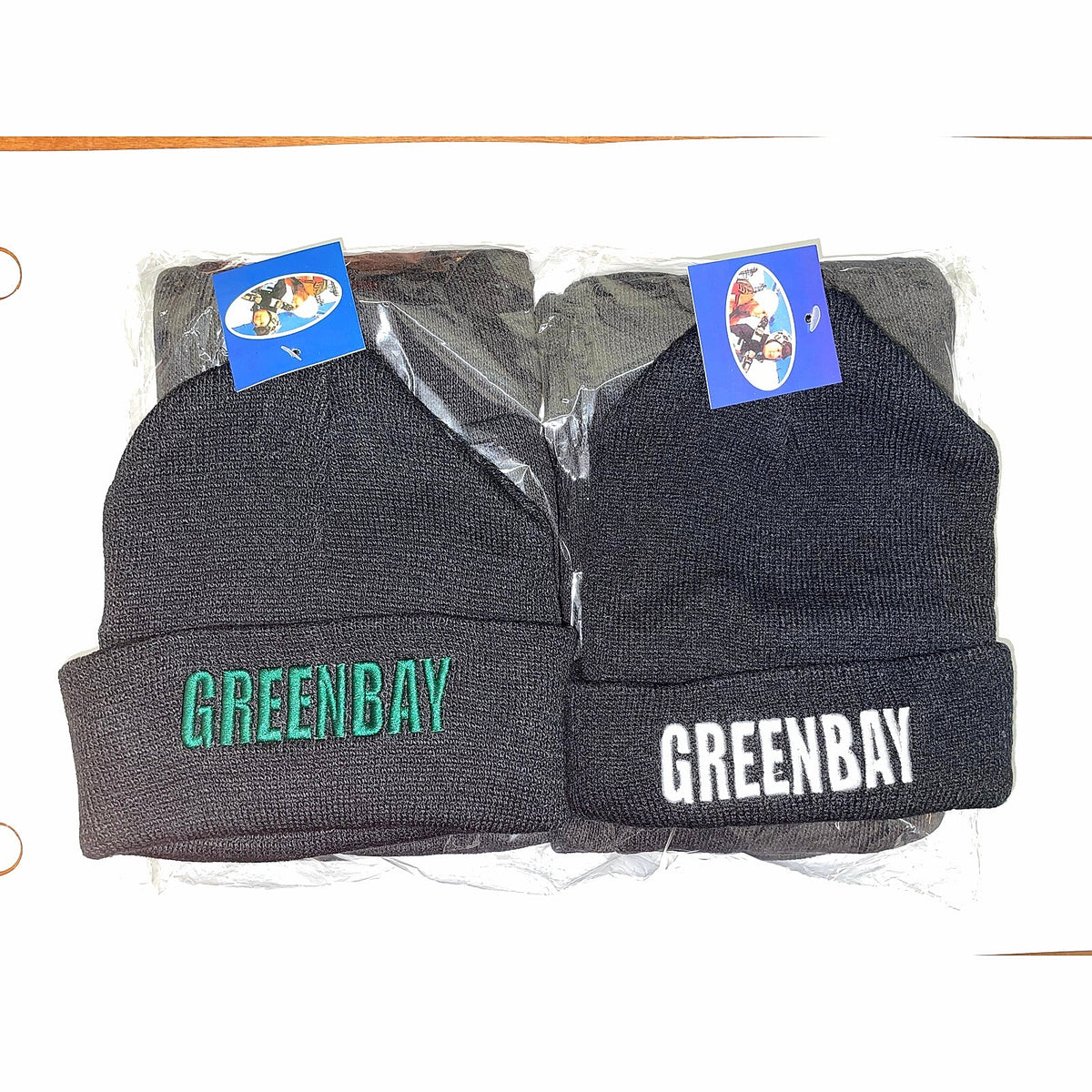 Green Bay embroidered beanies in dark shades