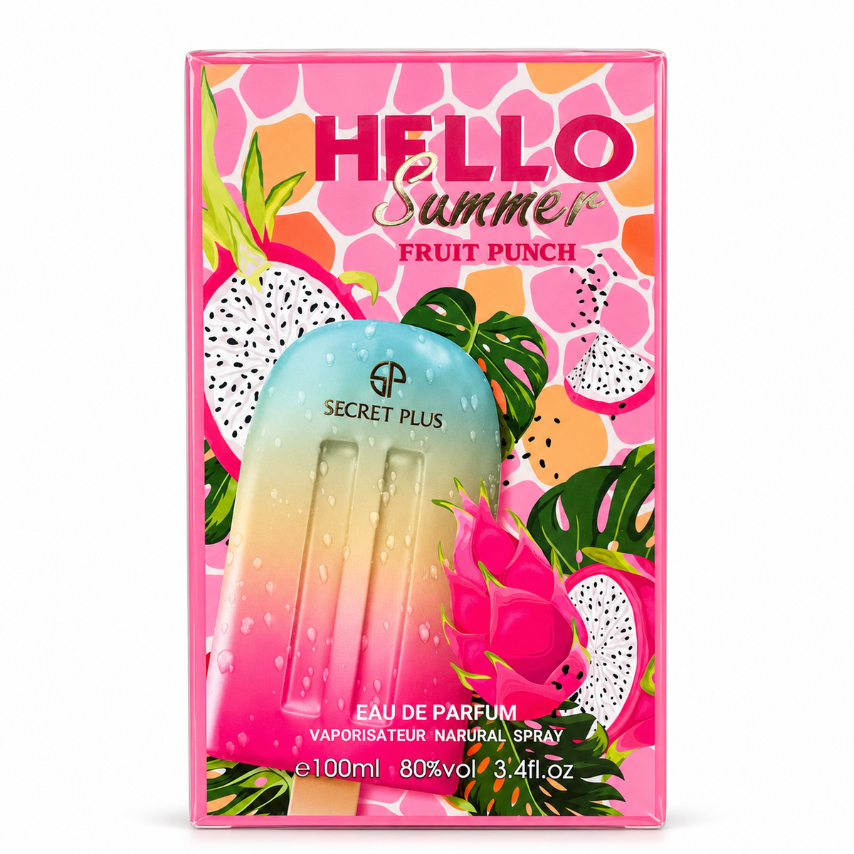 Secret Plus Hello Summer Fruit Punch eau de parfum box on a white background