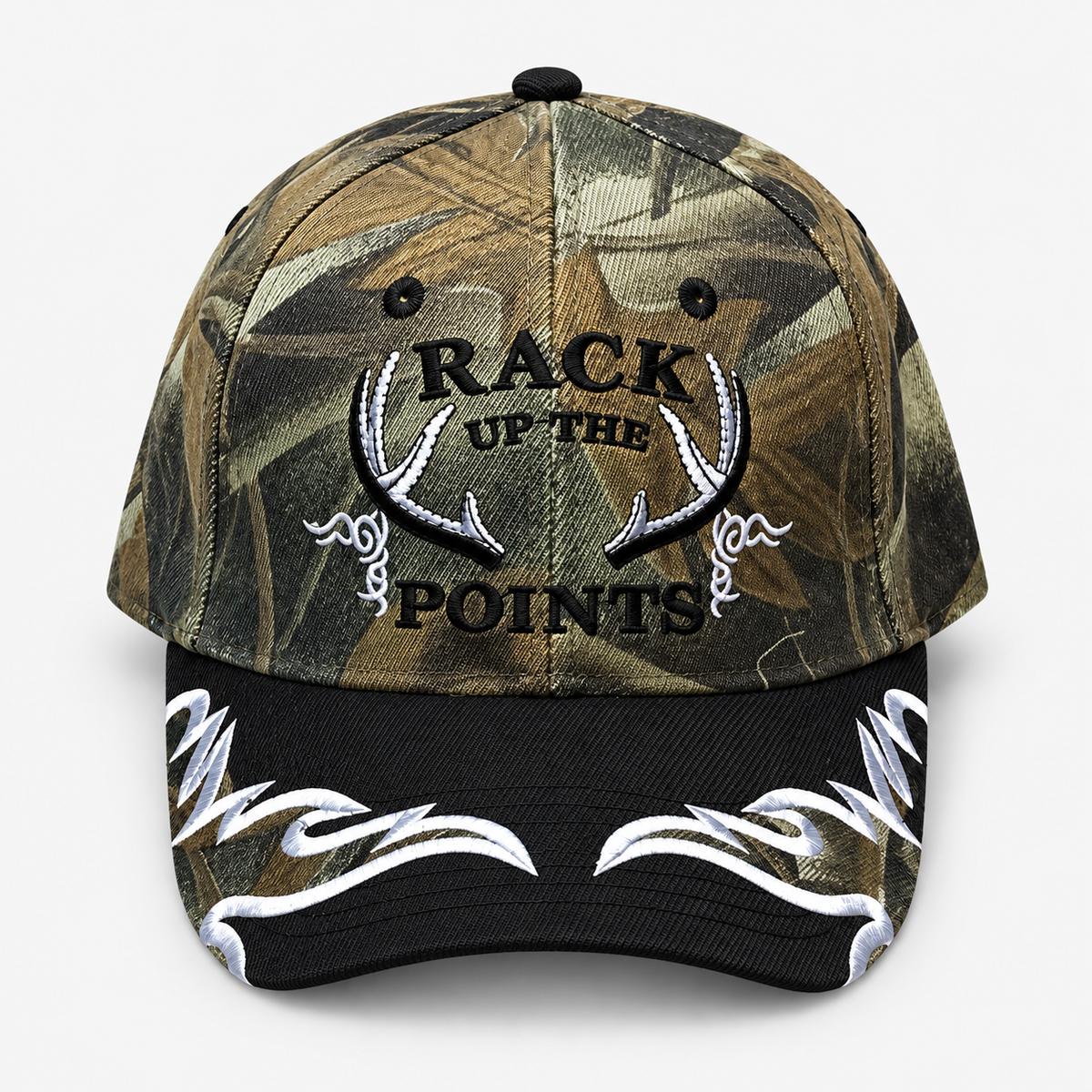 Rack Up the Points cap, camouflage crown and black brim