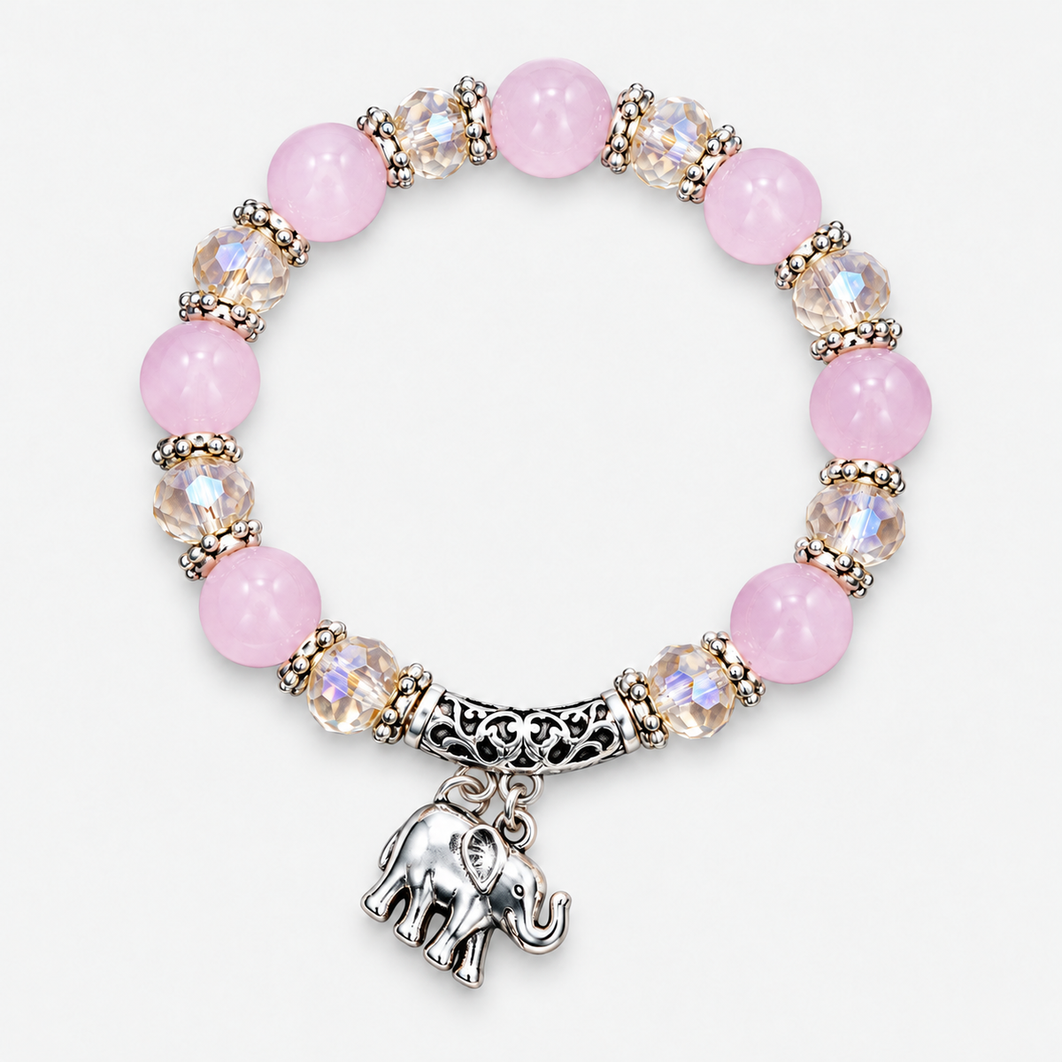 Round Bead Charm Bracelets — Lavender single bracelet