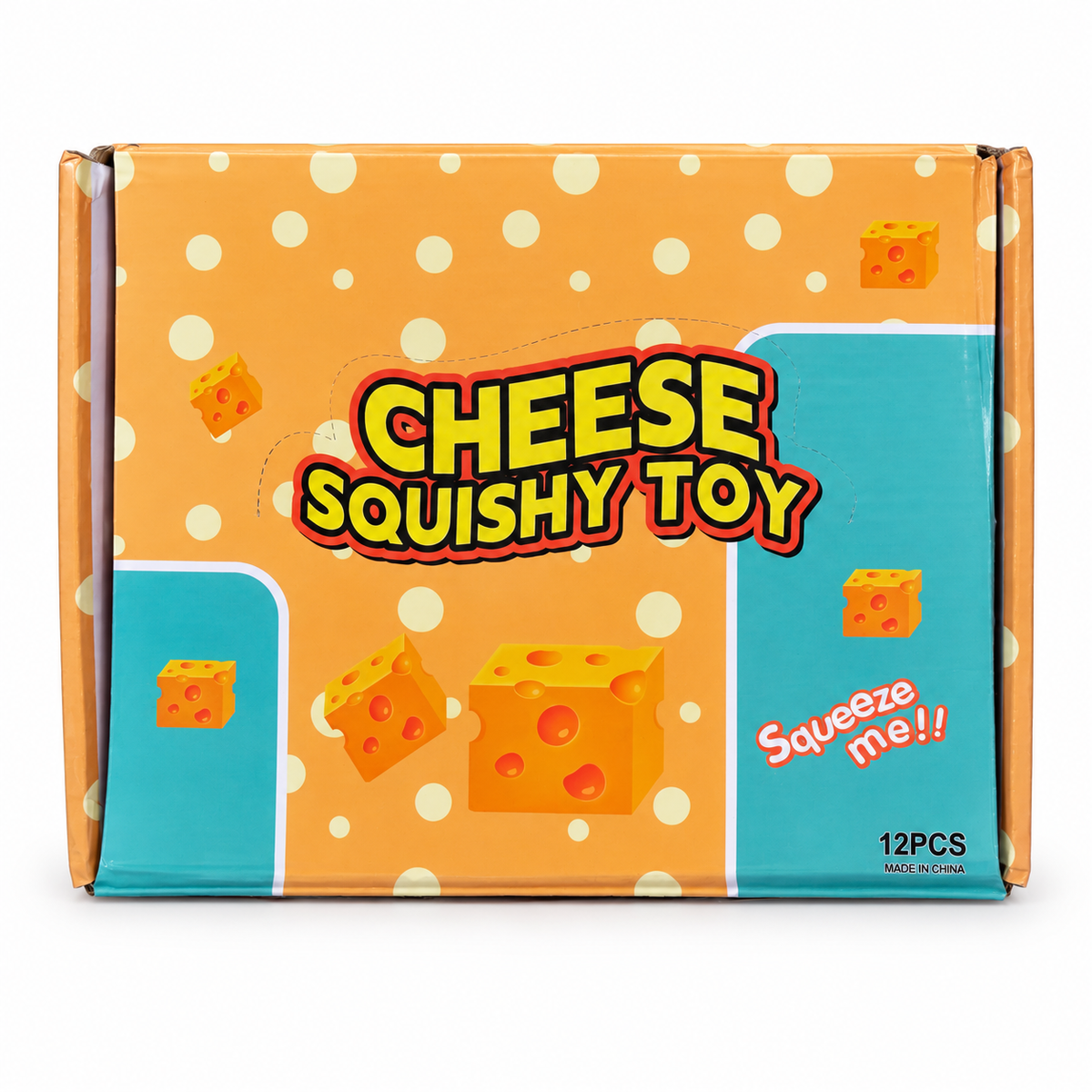 Cheese Squishy display box; single option contains one toy