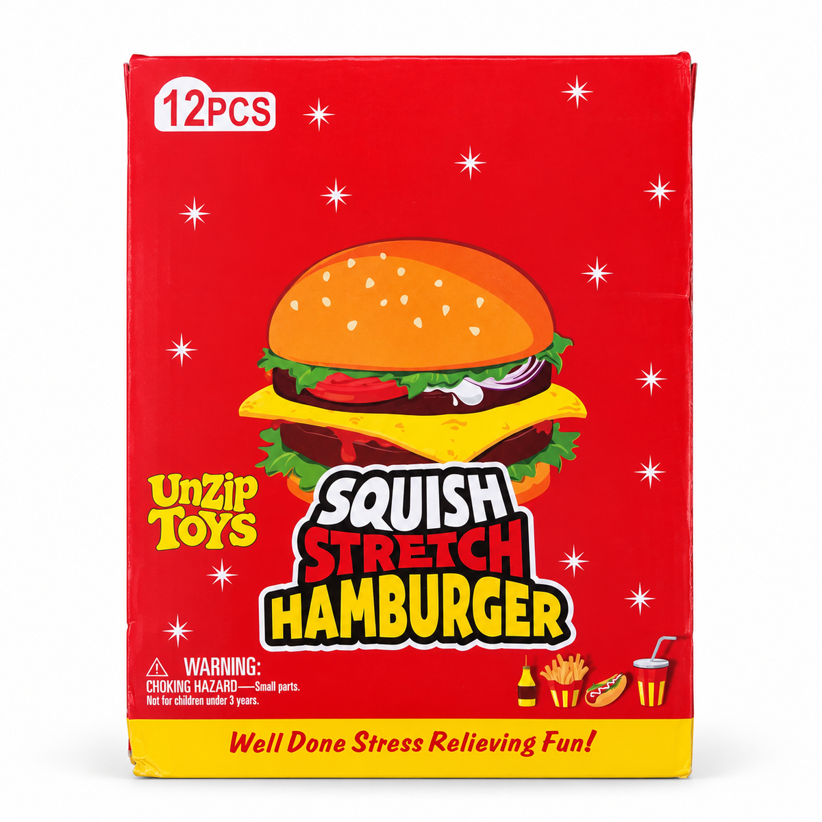 Squishy Hamburger display box; single option contains one toy