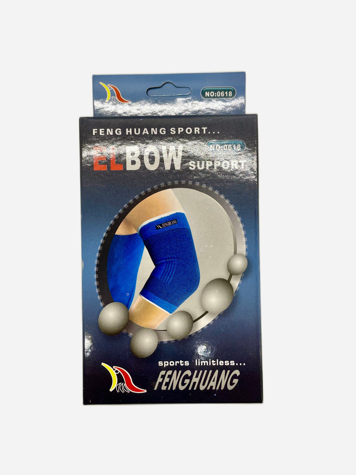 Retail package labeled elbow support