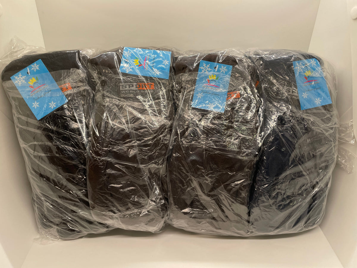Packaged winter gloves in several colors