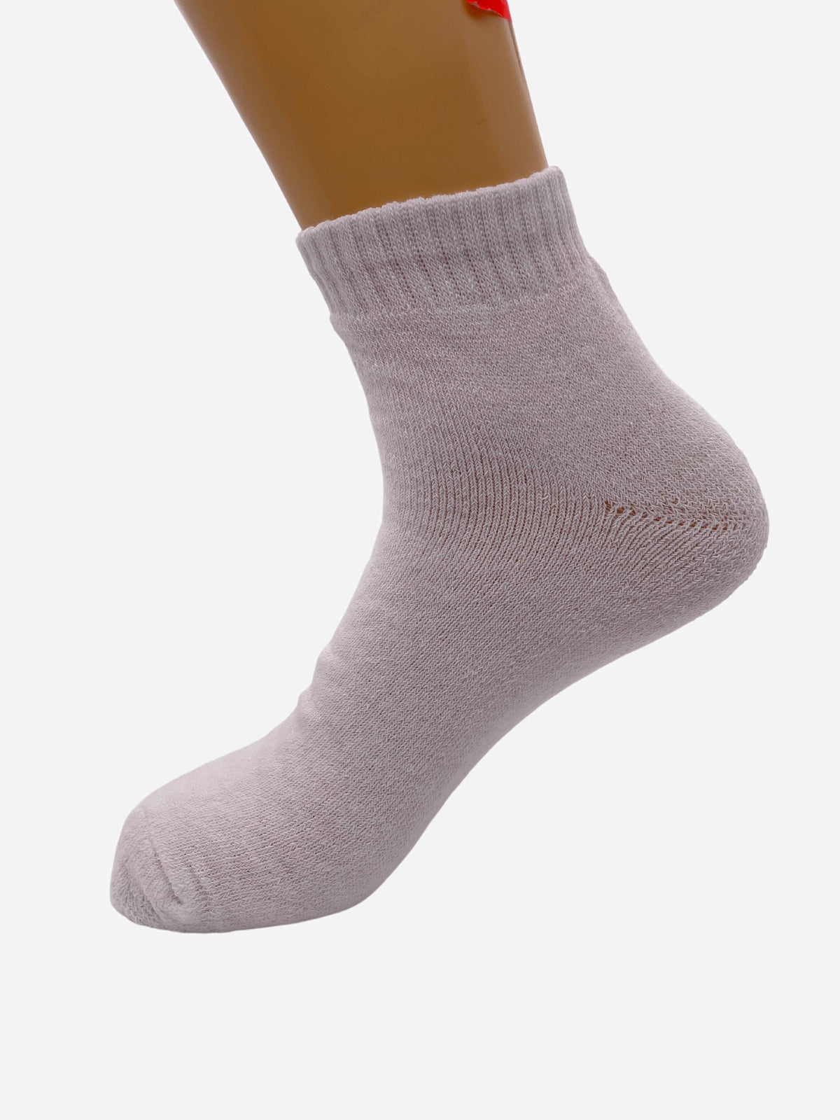 White men’s ankle sock on a foot form