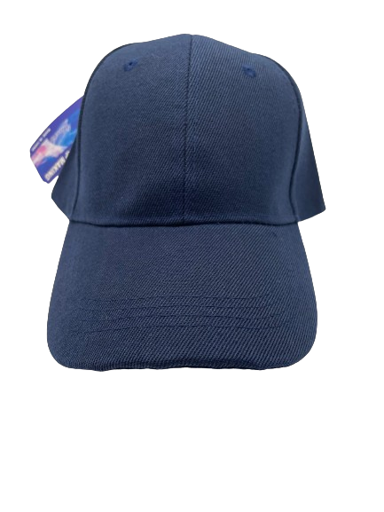 Navy plain baseball hat with curved brim
