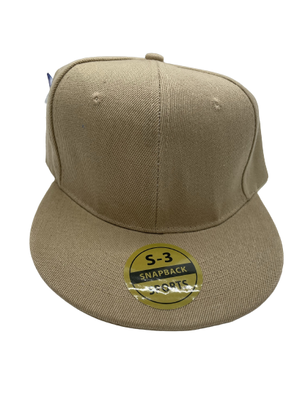 Tan plain flat-brim baseball hat