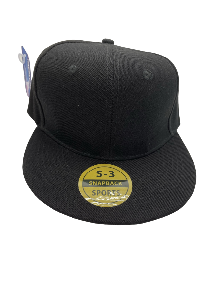 Black plain flat-brim baseball hat