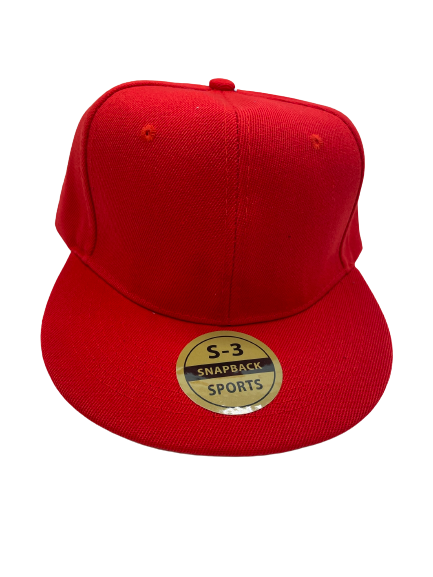Red plain flat-brim baseball hat
