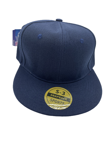 Navy plain flat-brim baseball hat