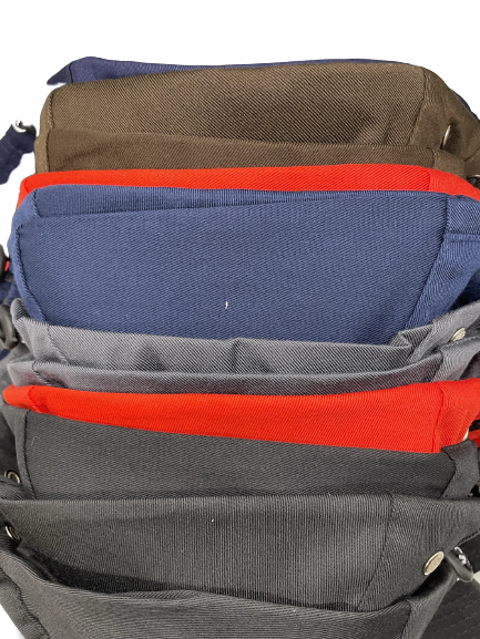 Stack of bucket hats in several colors
