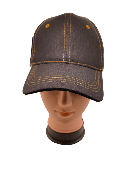 Dark denim baseball cap with contrast stitching