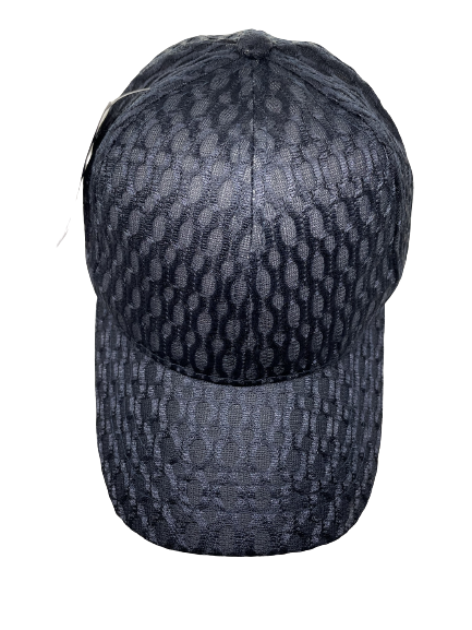 Navy netted baseball cap with oval pattern