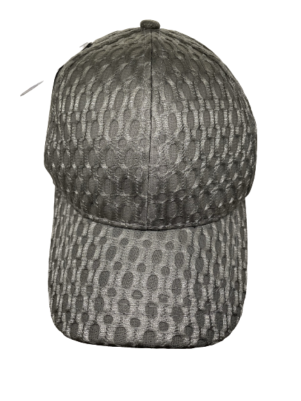 Olive gray netted baseball cap with oval pattern